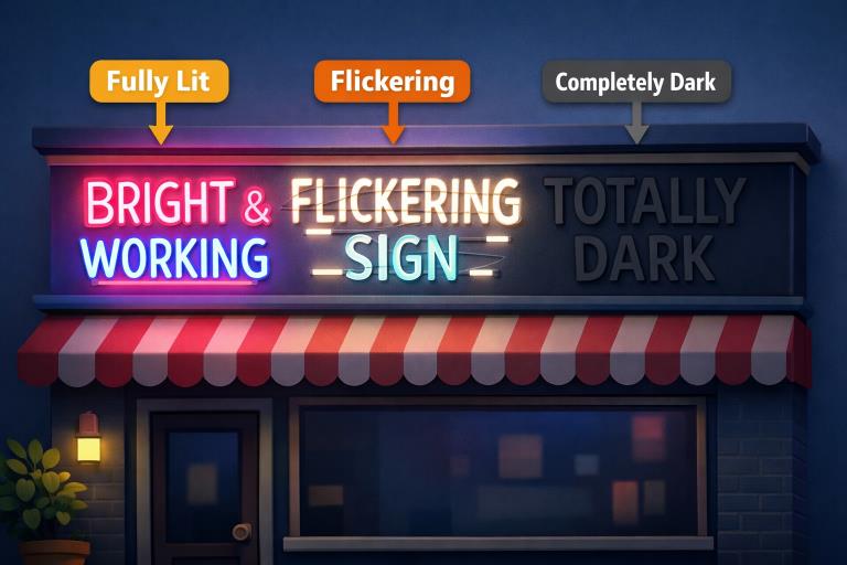 signs that it's time for neon sign repair